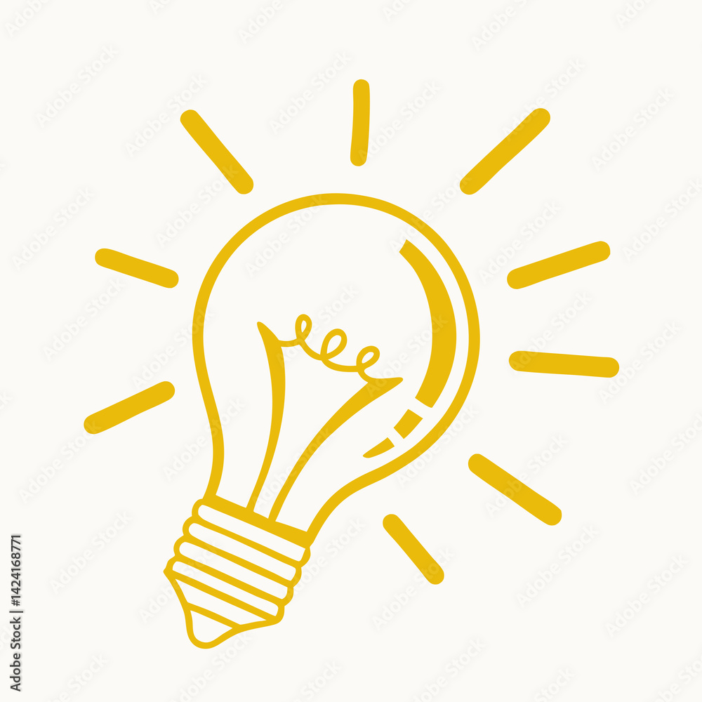 Simple Lightbulb Icon Illustrating Creativity Ideas And Innovation In Graphic Style Simple Lightbulb Icon Illustrating Creativity Ideas And Innovation In Graphic Style