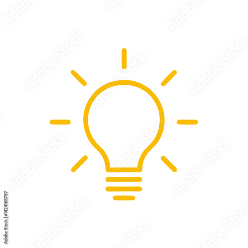 Yellow Light Bulb Icon Idea Creative Solution Innovation Concept Vector Illustration