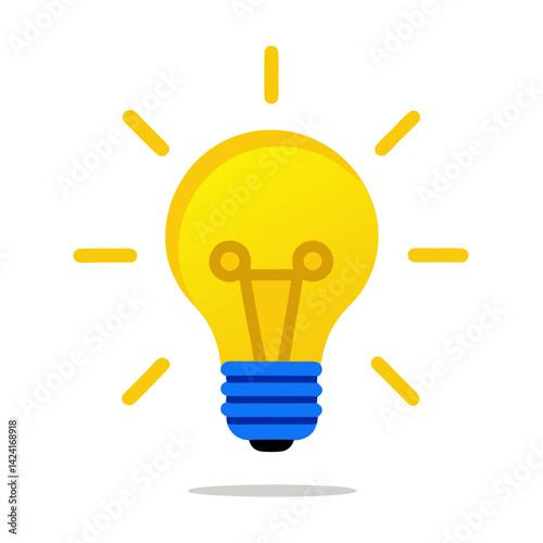 Flat Design Light Bulb Symbolizing Idea Innovation And Creative Thinking Process