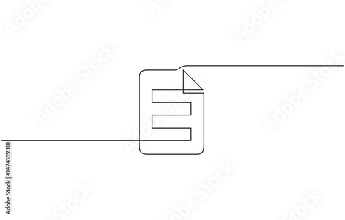 Continuous Line Drawing of Medical Record Icon. Hand Drawn Symbol Vector Illustration, One continuous line vector drawing of a folder. Outline documents background icon.