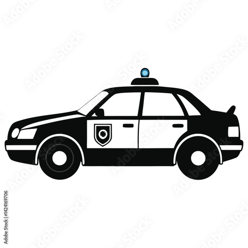 police car shilhotee vector isolated on white background