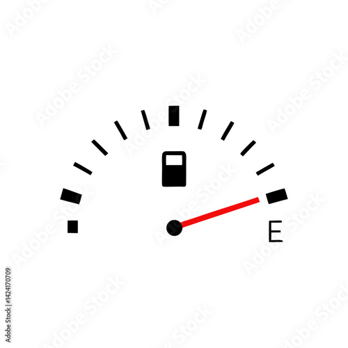 Empty Fuel Gauge Illustration Alerting Drivers To Refuel For Longer Journeys