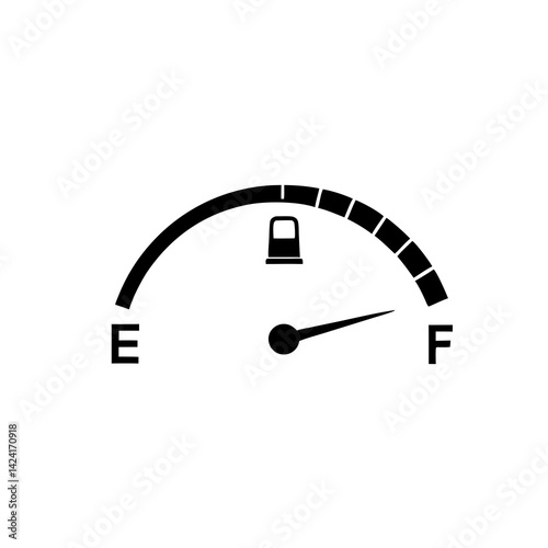 Fuel Gauge Full Indicator Dashboard Symbol Automotive Industry Vector Illustration