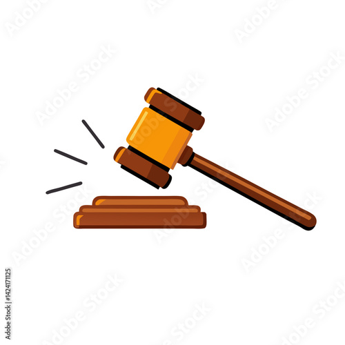 Vector Illustration Of A Justice Gavel For Legal And Court Concepts