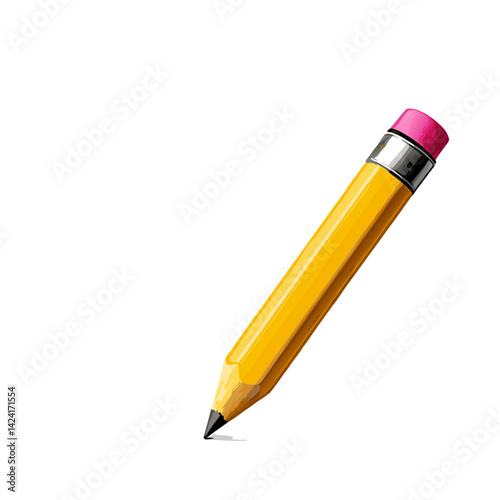 Isolated Yellow Pencil Vector Illustration Back To School Supplies Concept Design