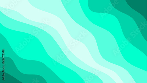 Abstract teal blue wave pattern background. Elegant fluid or dynamic design for wallpaper
