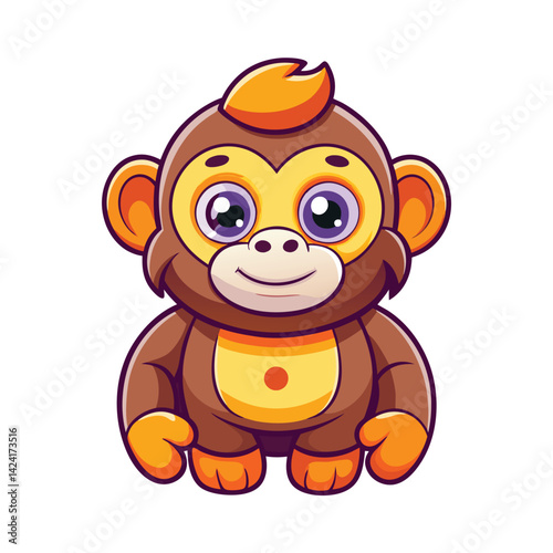 Cute cartoon monkey illustration