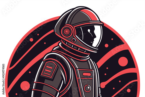 Futuristic Astronaut Digital Illustration Space Explorer in Sci-Fi Concept Art