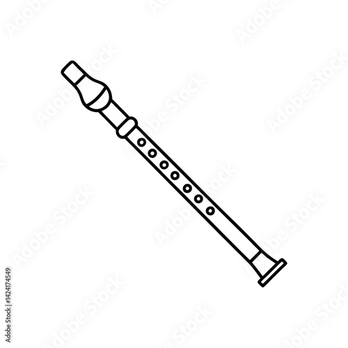 Recorder line art illustration