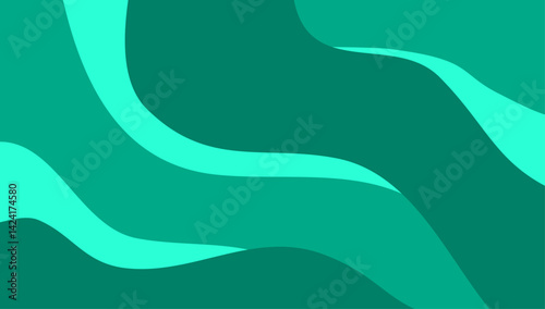 Abstract teal blue wave pattern background. Elegant fluid or dynamic design for wallpaper