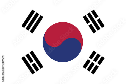Flag of south korea vector high quality