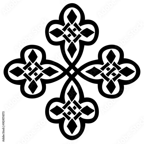 Celtic Knot Mandala ornament vector illustration intricate tribal decorative pattern symmetrical traditional ancient symbol spirituality
