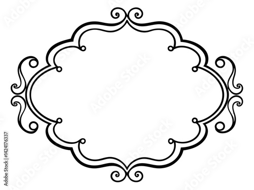 elegant ornamental frame outline vector illustration decorative border flourish vintage retro calligraphic
