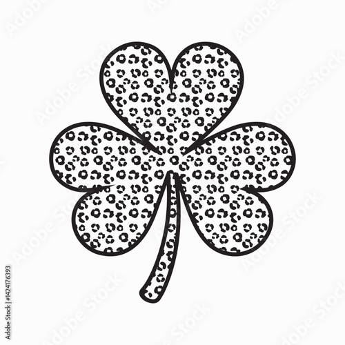 Leopard Print Four-Leaf Clover