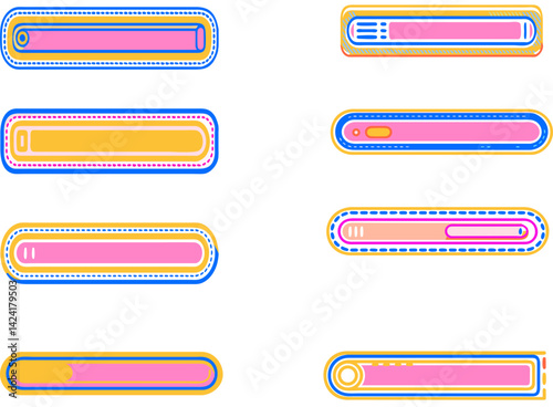 Colorful Animated Progress Bars on White Background