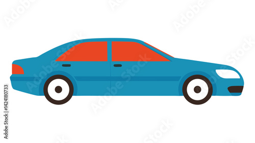 Car icons, vector, flat cartoon cars and transportation. Cars, vans, cargo trucks, off-road, buses, sports cars, pickup trucks.