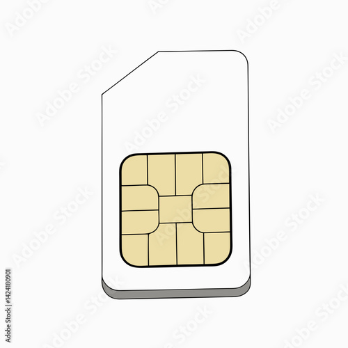 Sim Card Vector Illustration For Mobile Phone Connection Technology And Network Communication