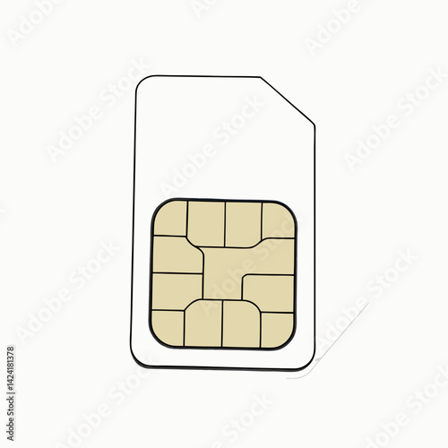 Single Isolated Sim Card Illustration For Mobile Communication And Connectivity Needs