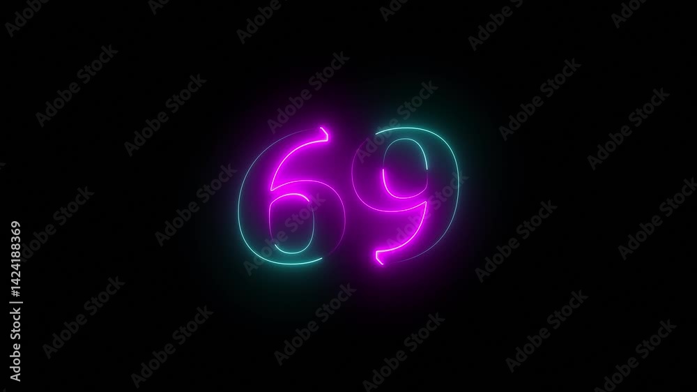 Abstract glowing neon number Abstract glowing neon number