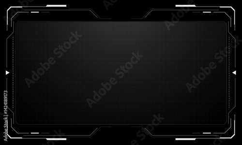 HUD frames white grey user interface elements design modern technology futuristic control panel screen digital hologram window gaming menu touching cyber monitor set on black background vector