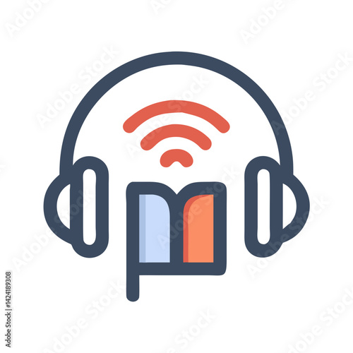 Audiobook or Podcast Listening Icon Representing Audio Content Consumption