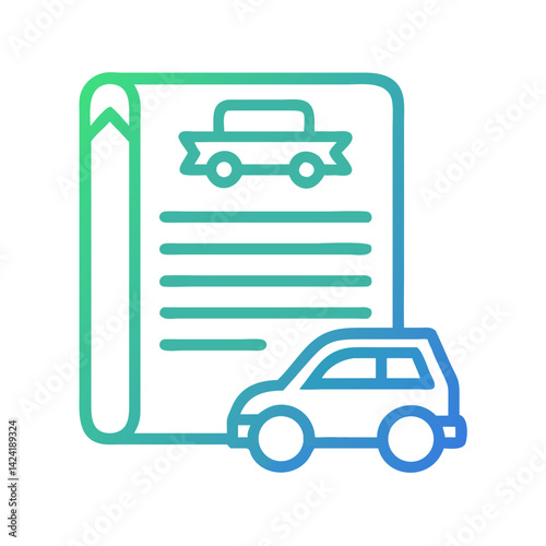 Auto Loan Agreement Icon Representing Vehicle Financing and Payment Terms