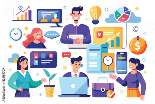 "Flat Design People Concepts for Finance, Business & Communication"

