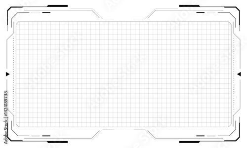 HUD frames black user interface elements design modern technology futuristic control panel screen digital hologram window gaming menu touching cyber monitor set white background vector