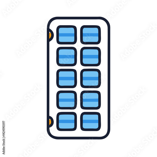 Battery Pack with Multiple Cells Icon Representing Energy Storage and Power Supply