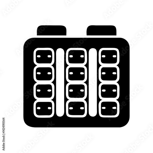 Battery Pack with Multiple Cells Icon Representing Energy Storage and Power Supply