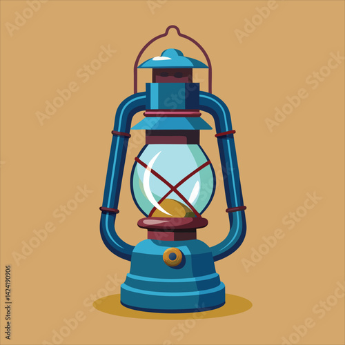 Antique kerosene lamp vector.