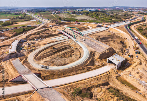 Obraz na płótnie Construction of the new Tricity Metropolitan ring road in Pomerania. Poland w salonie