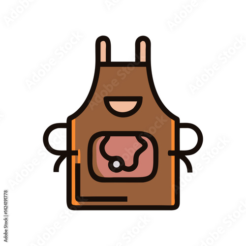 Butcher Apron Icon Representing Meat Preparation and Protection