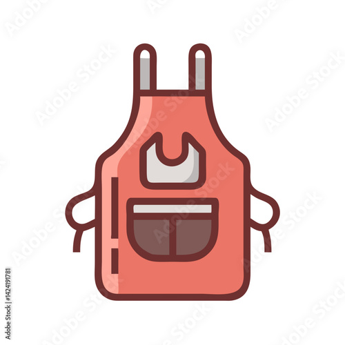 Butcher Apron Icon Representing Meat Preparation and Protection