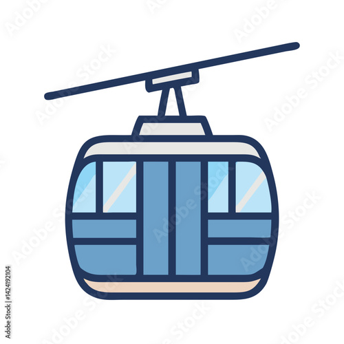 Cable Car Icon Representing Mountain Transport and Scenic Travel