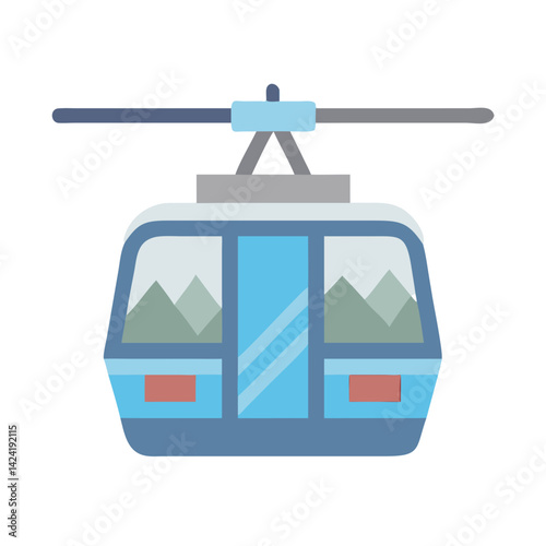 Cable Car Icon Representing Mountain Transport and Scenic Travel