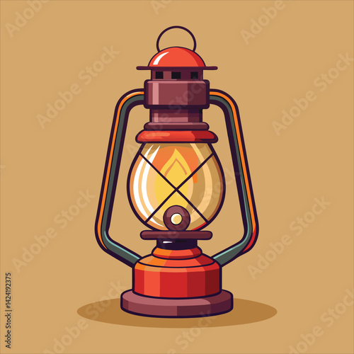 Antique kerosene lamp vector.