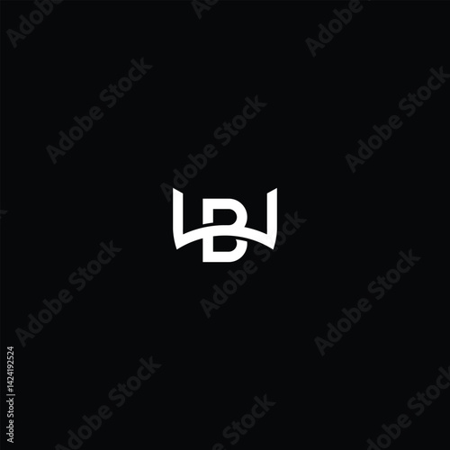 Letter B or WB Bull Horn Logo with Black Background