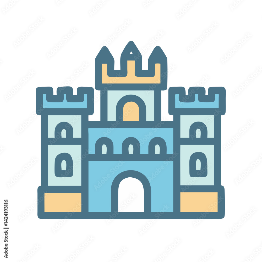 Fototapeta premium Castle Icon Representing Historical Landmark and Tourist Attraction