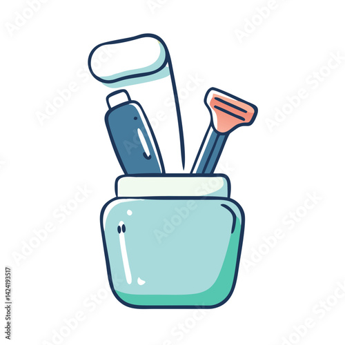 Grooming Tools in a Clear Container  