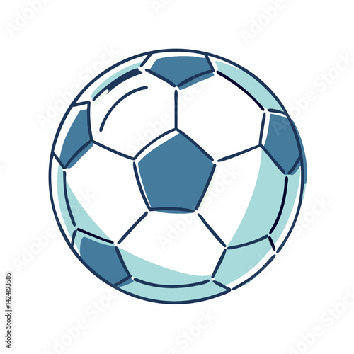Soccer Ball in Blue and White Colors  