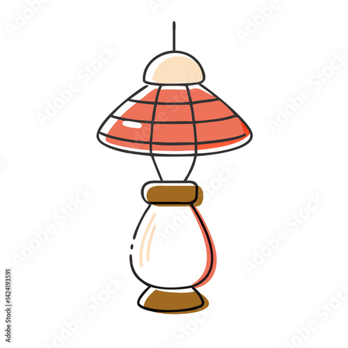 Rattan lamp in pastel colors for home décor  
