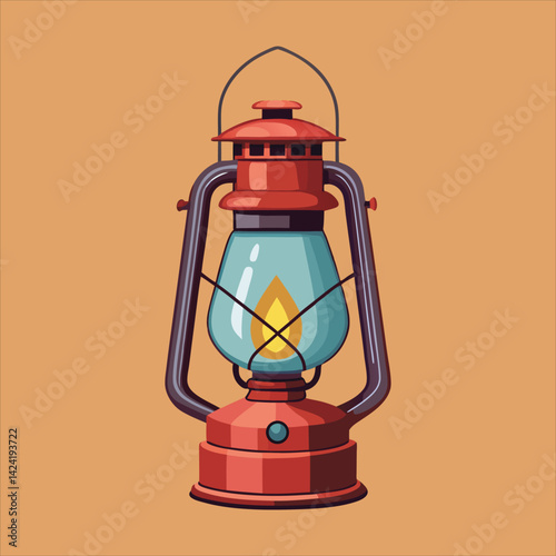 Antique kerosene lamp vector.