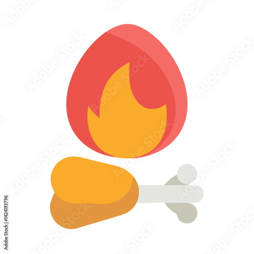 Chicken Drumstick Icon Representing Poultry Meat Cut