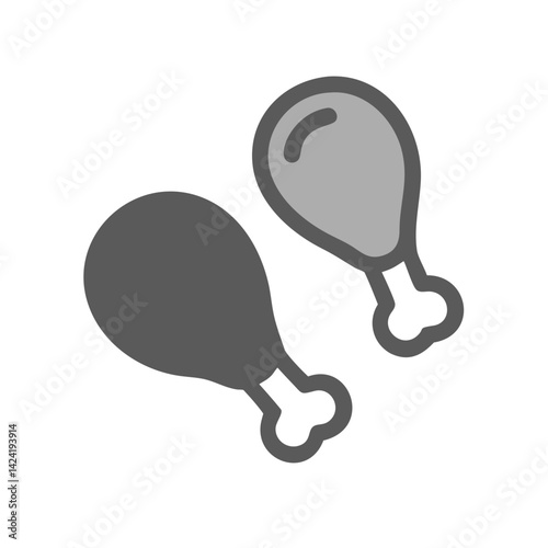Chicken Drumstick Icon Representing Poultry Meat Cut