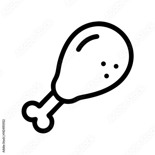 Chicken Drumstick Icon Representing Poultry Meat Cut