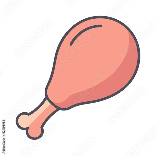 Chicken Drumstick Icon Representing Poultry Meat Cut