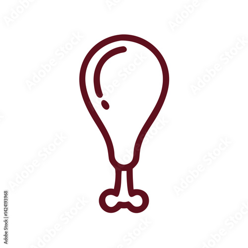 Chicken Drumstick Icon Representing Poultry Meat Cut