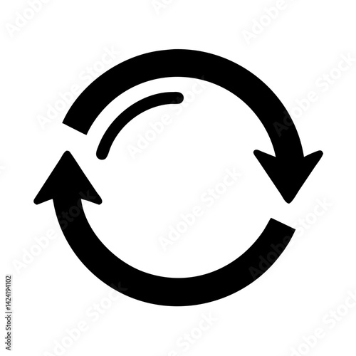 Circular Motion with Arrows Icon Representing Continuous Rotation or Cycle
