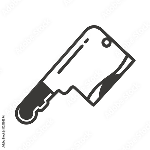 Cleaver Knife Icon Representing Heavy-Duty Meat and Bone Cutting